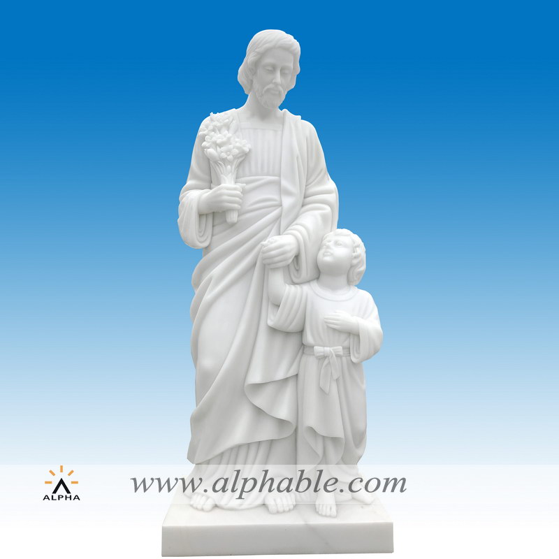 Marble Joseph with child Jesus statue SS-420