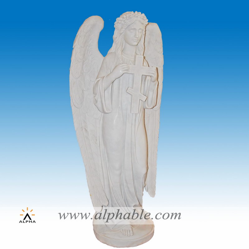 Marble white angel statue SS-348