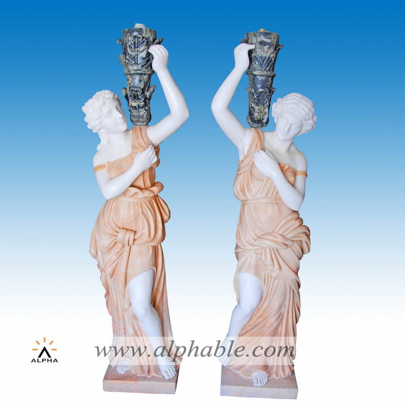 Outdoor marble statue lamp SS-329