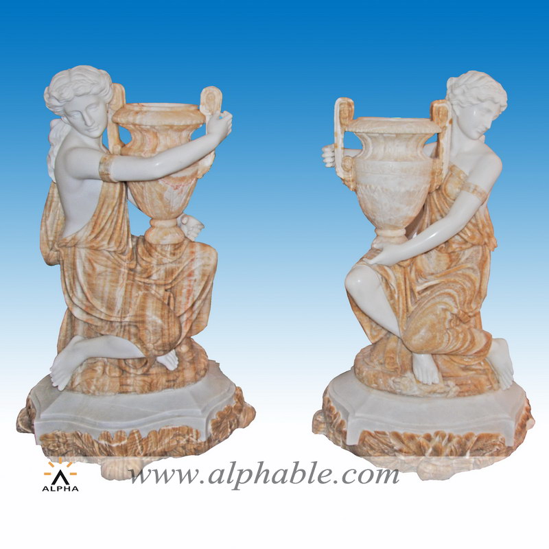 Marble welcome flower urn statue SS-330
