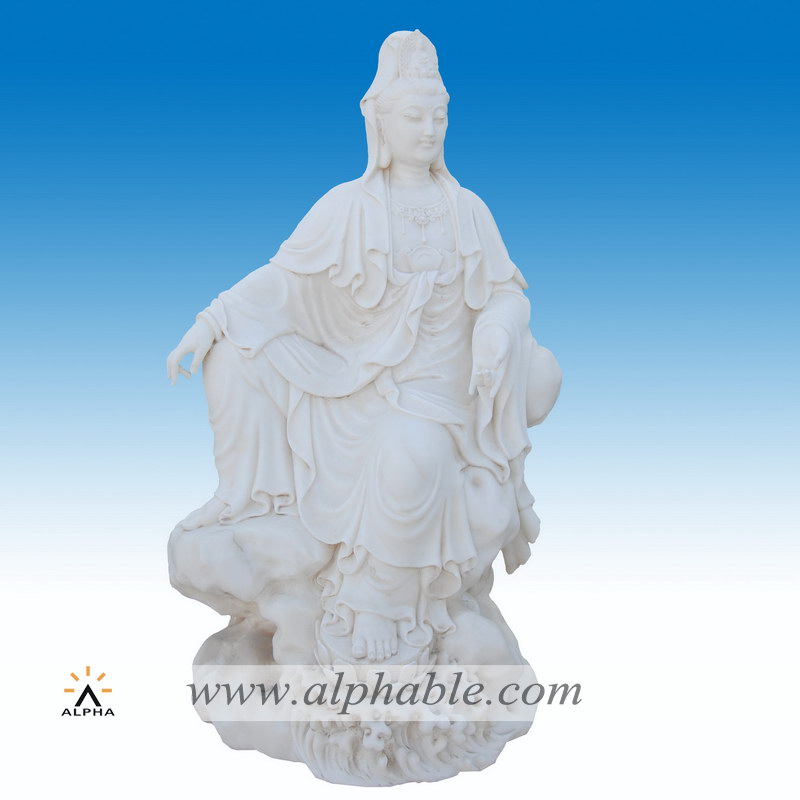 Marble white Buddha statue SS-278