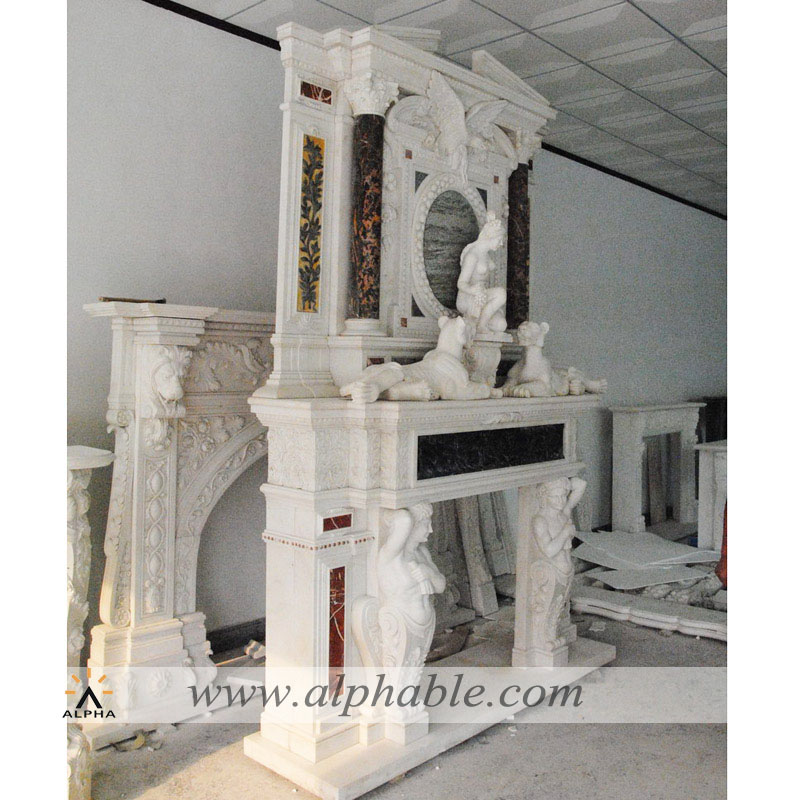 marble over mantel firepalce