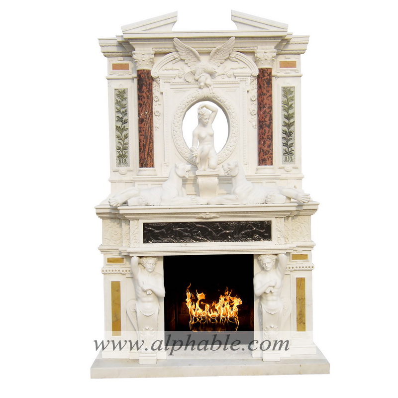 Marble overmantel fireplace SF-069