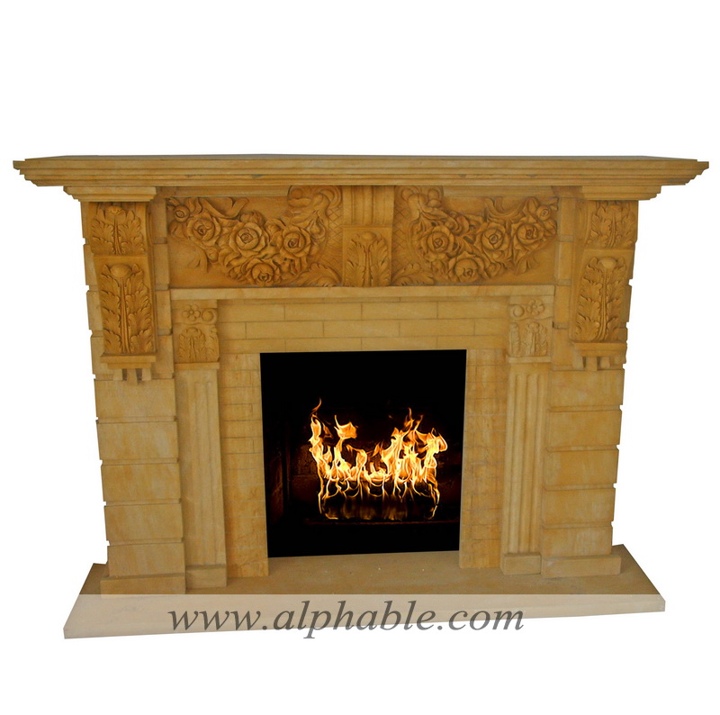 Luxury flower design marble fireplace SF-120