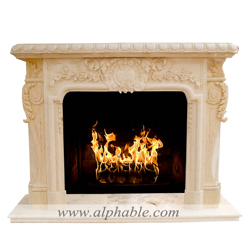 Beige marble French fireplace mantel SF-137
