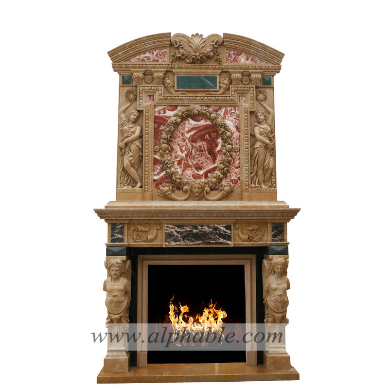 Mixed colors stone overmantel SF-174