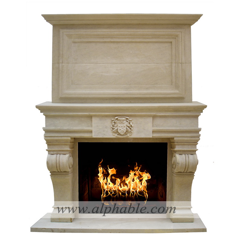 Carved stone overmantel SF-175