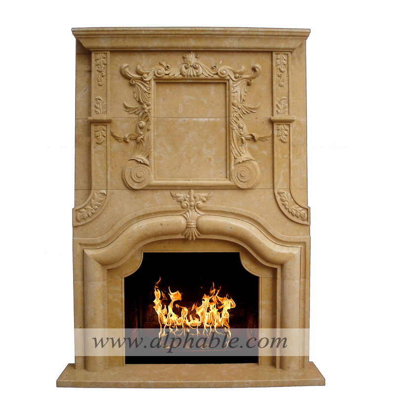 Carved stone overmantel fireplace SF-176