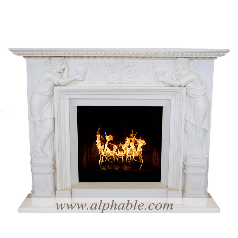 White marble fire surround SF-196