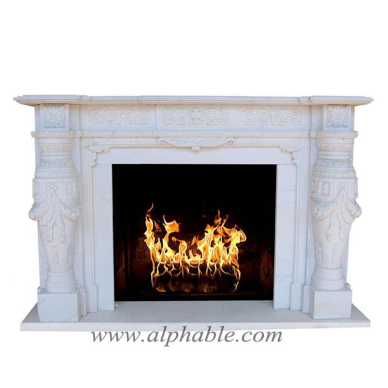 White stone fireplace surround SF-198