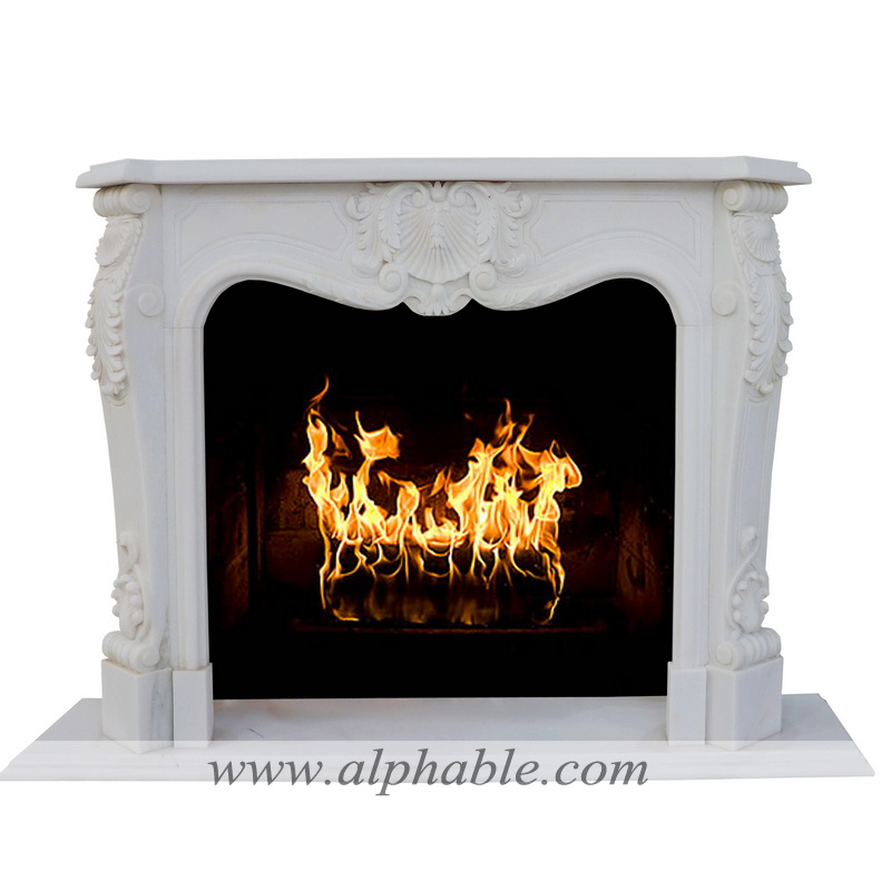 White marble electric fireplace SF-295