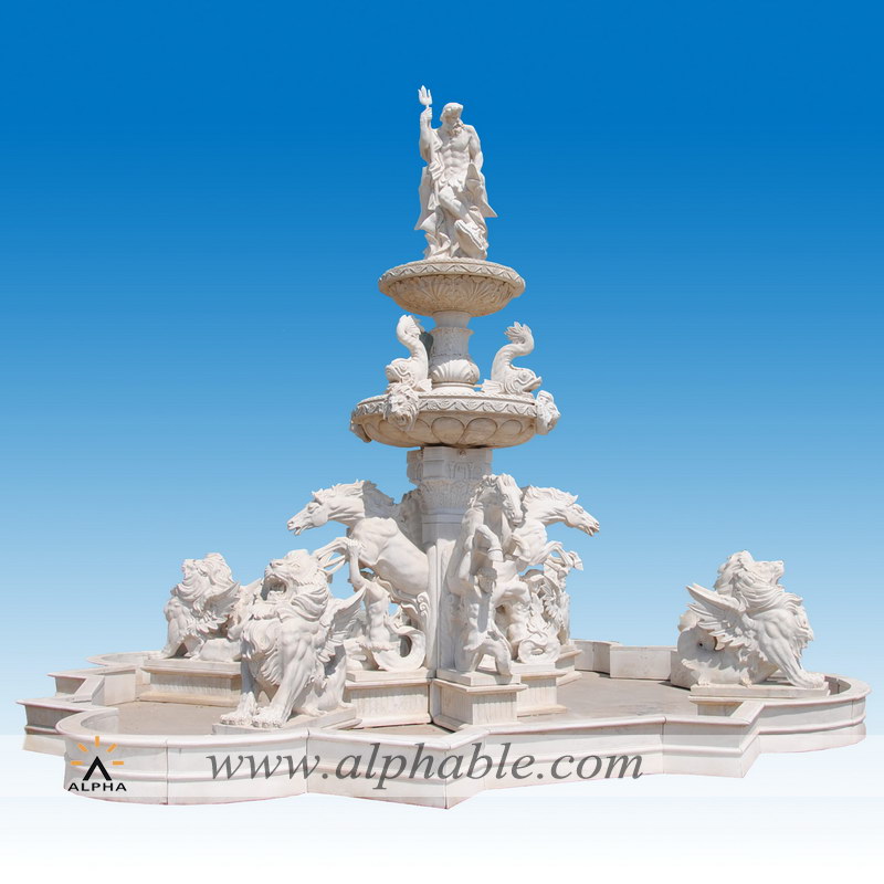 Large stone fountain of Neptune SZF-049