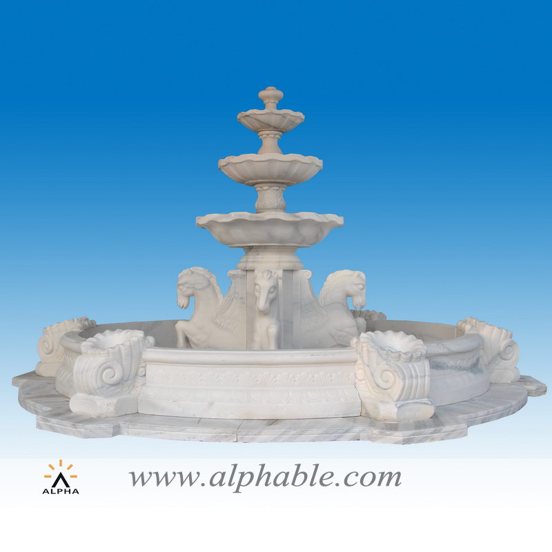 Outdoor marble horse fountain SZF-072