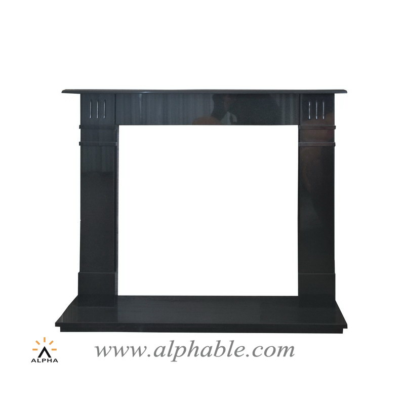Black granite fireplace mantel and hearth SFG-003