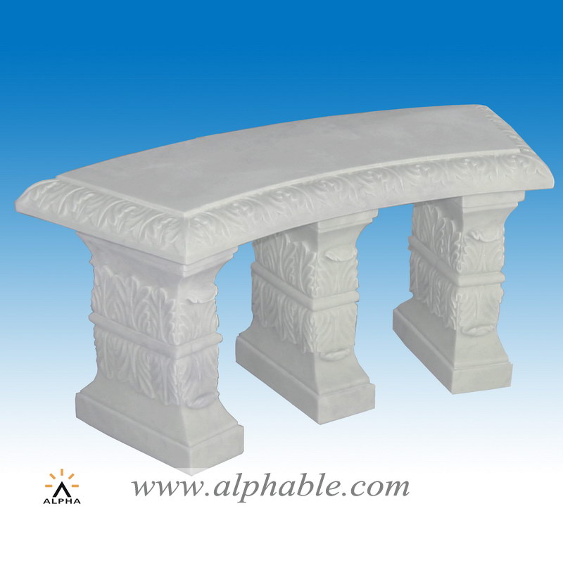 Three legs curved stone bench STB-029