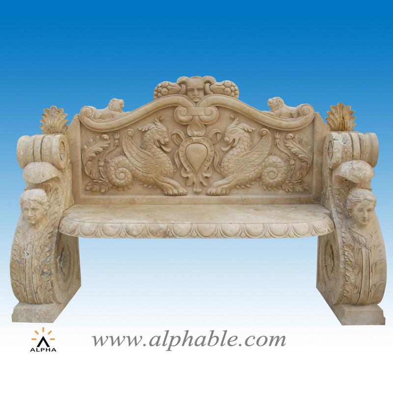 Stone garden table and benches STB-036