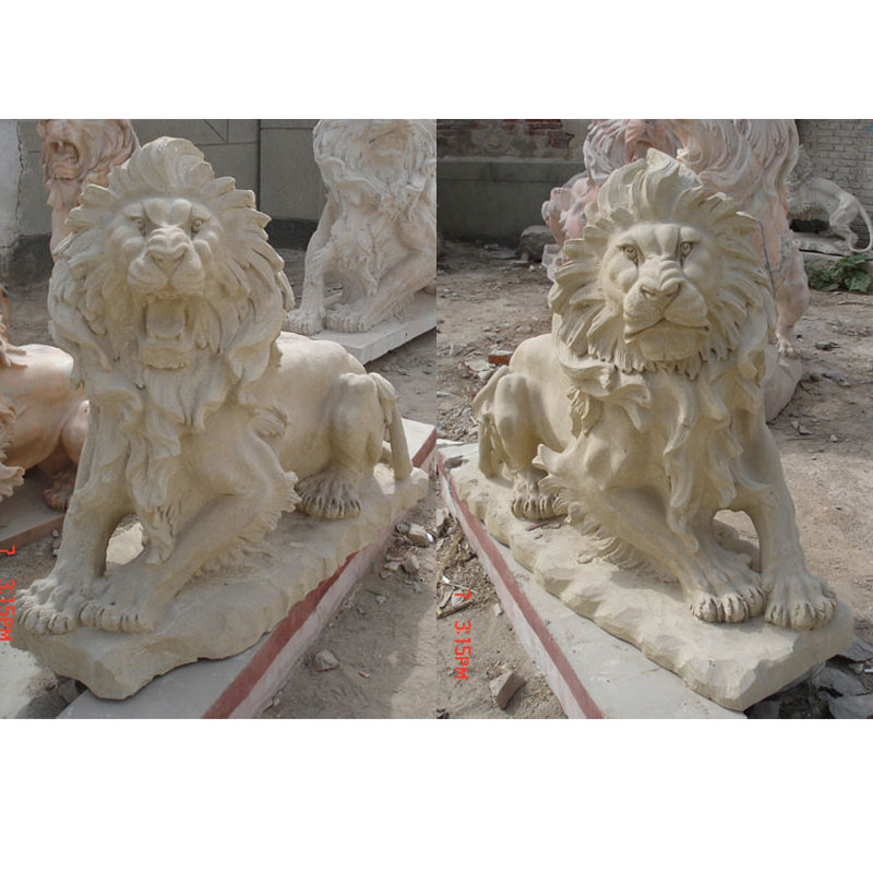 Sandstone lion statues IMG_0860 length 135 cm