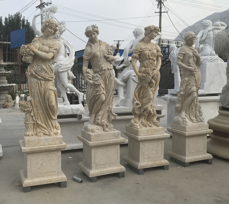 Four season goddesss statues IMG_4726 height 160+40cm
