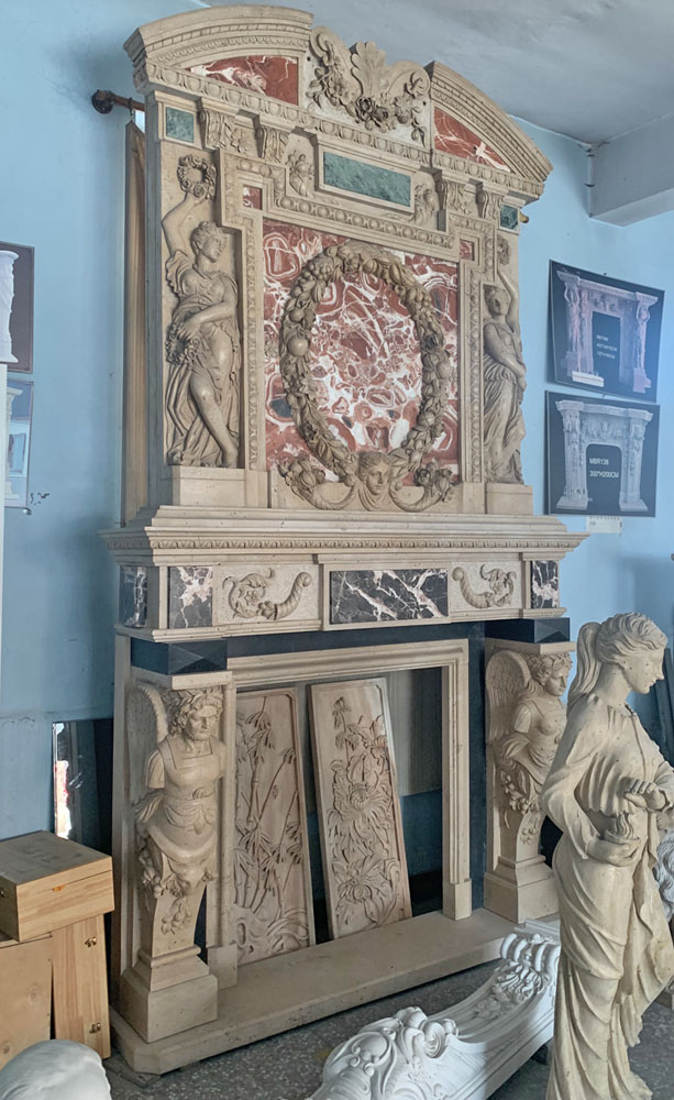 Marble overmantel fireplace 20101505