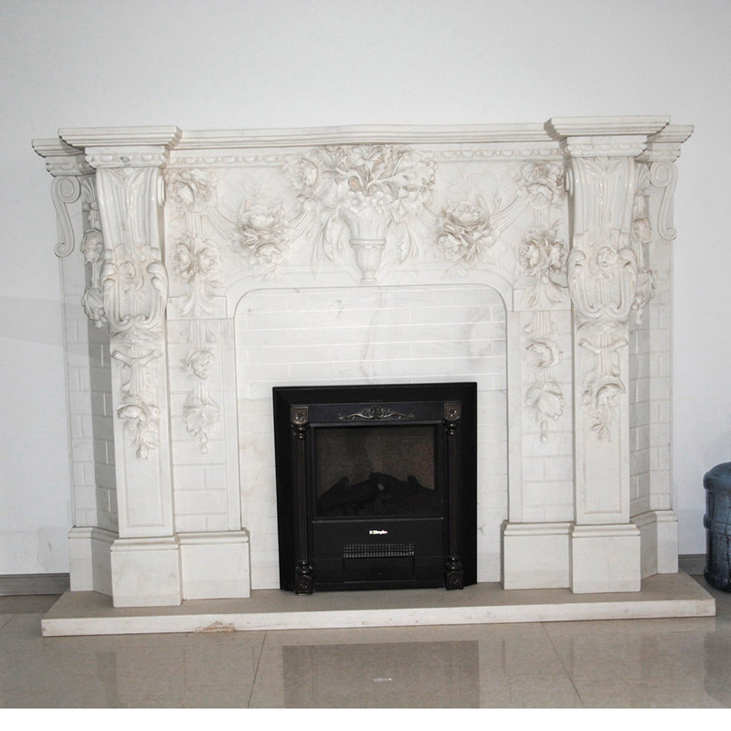 Luxury white marble fireplace DSC_0608