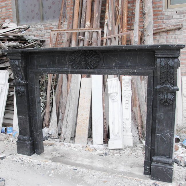 black marble fireplace mantel DSC_7160