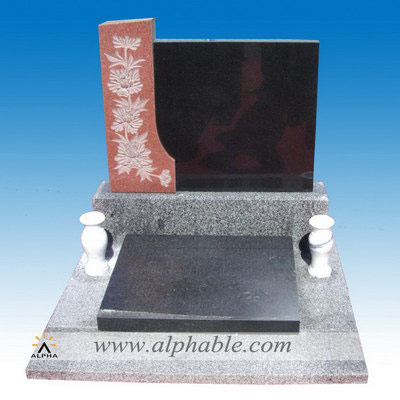 Granite headstone monuments with vases SM-004