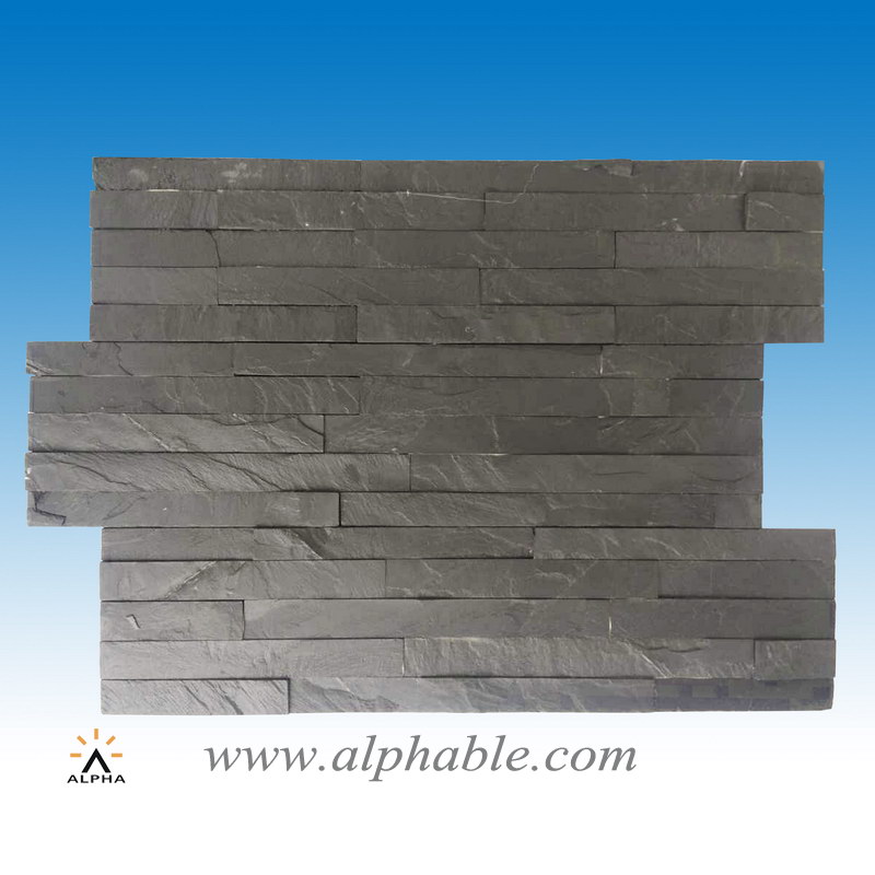 Black slate stone veneer wall tile CLT-026