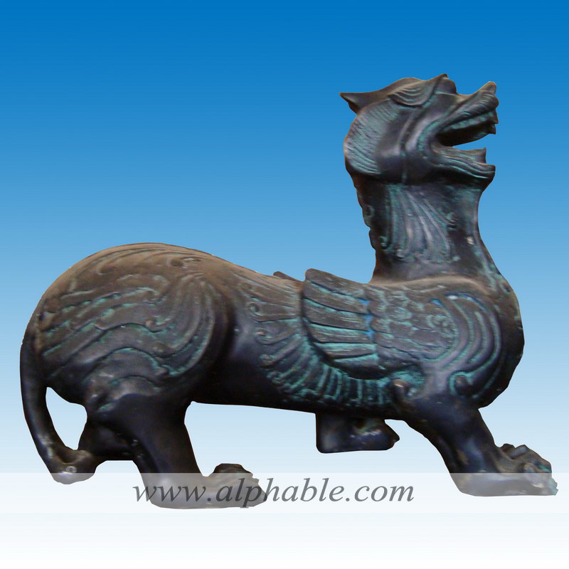 Vintage bronze Pixiu sculpture CA-003, Vintage bronze Pixiu sculpture CA-003