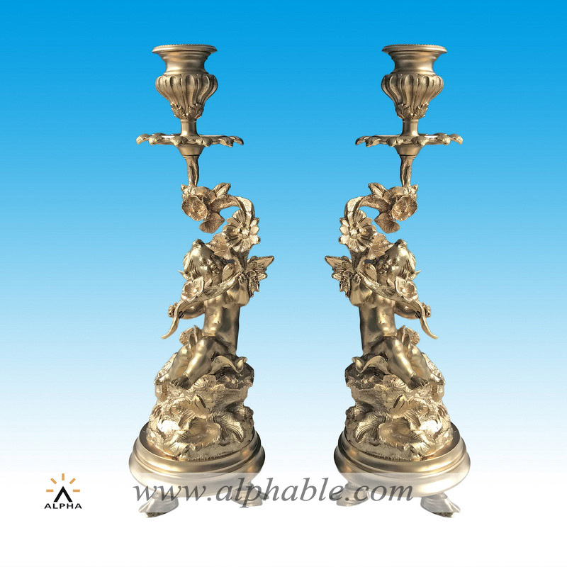 Vintage brass candle holders with angel statue CCD-007, CCD-007