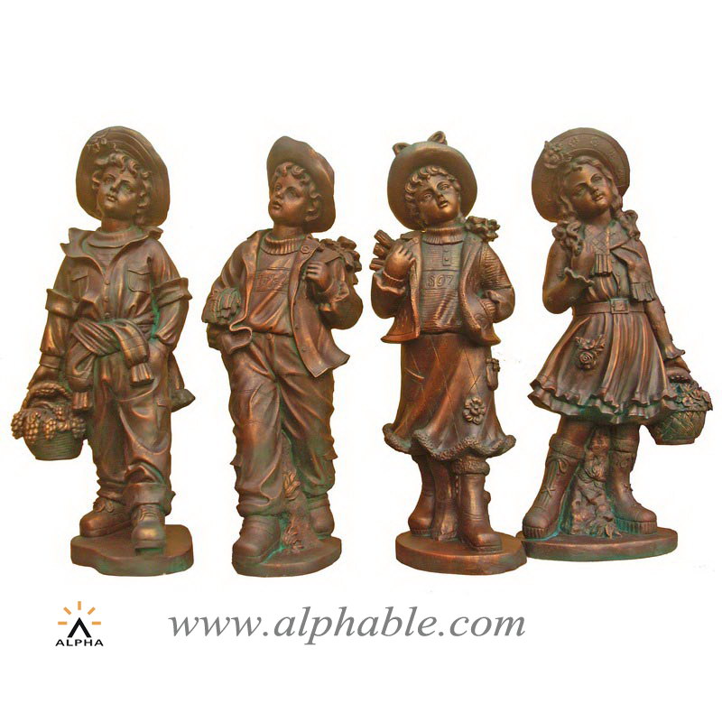 Fiberglass four season kids statues, Fiberglass four season kids statues