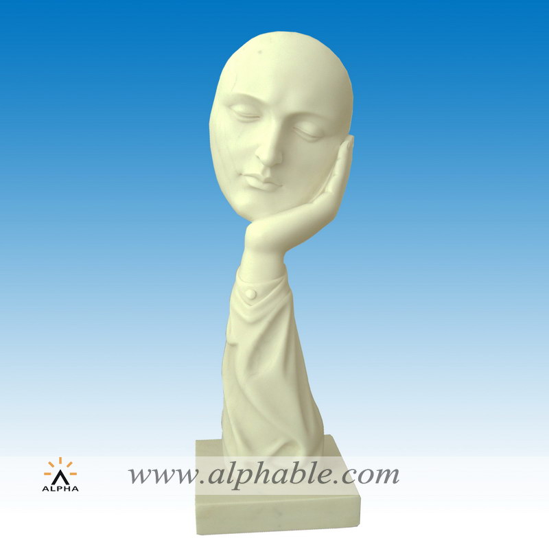 Marble abstract face sculpture SAB-022, SAB-022