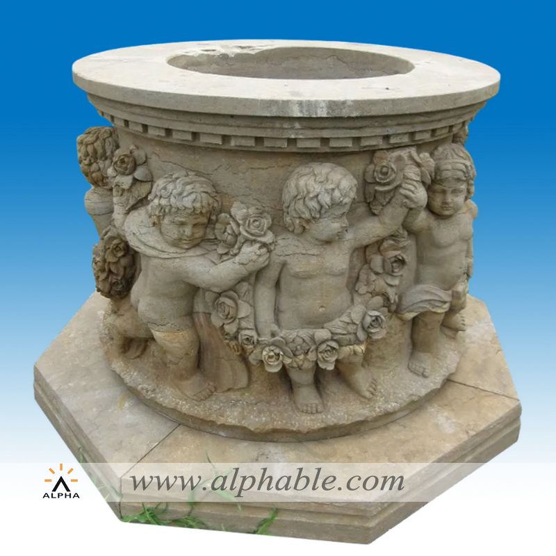 Antique effect stone well SAT-059, SAT-059