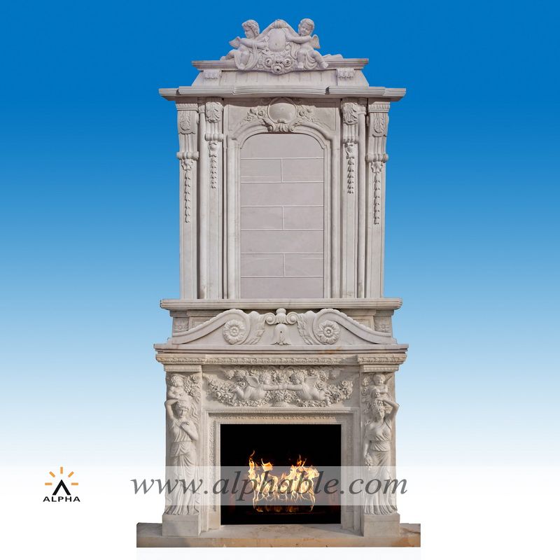 Marble double fireplace mantel SF-190, SF-190