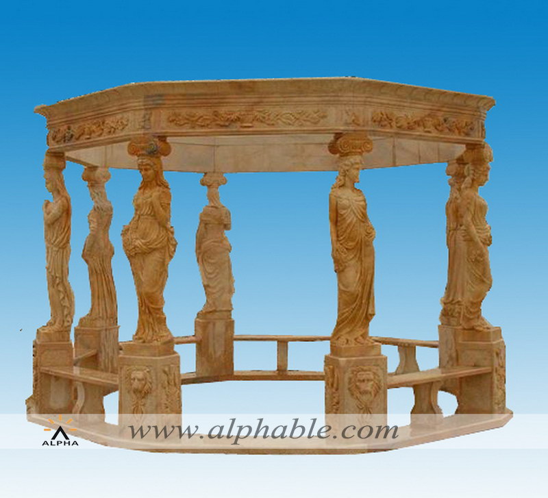 Carved marble Italian gazebo, SG-014