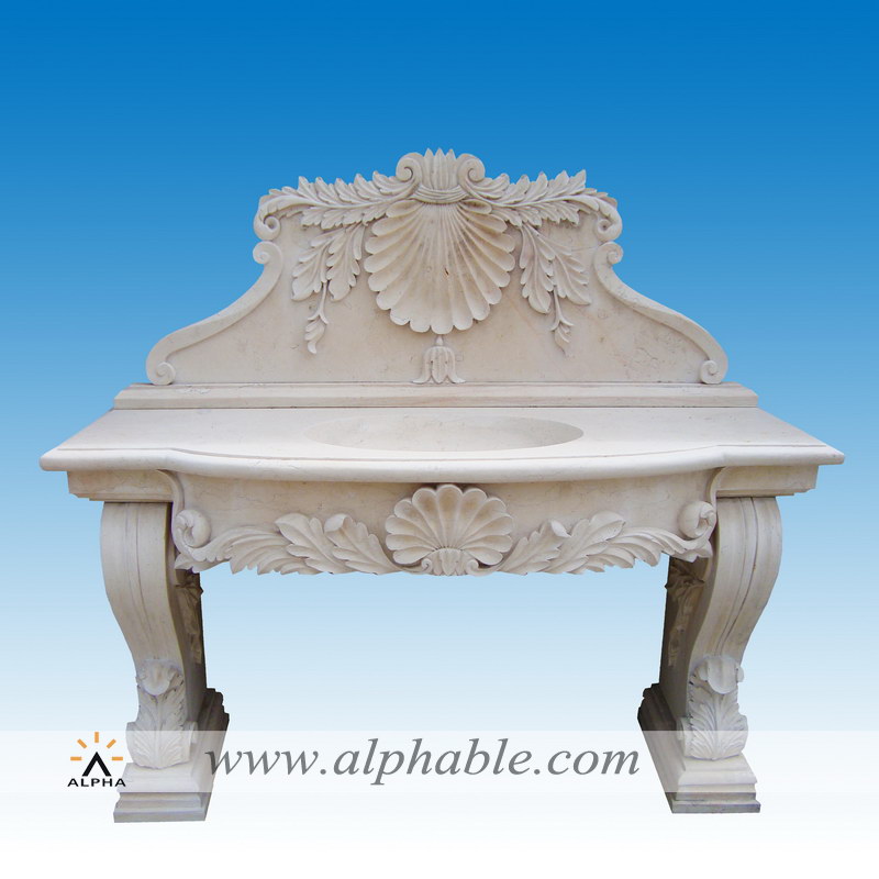 Sculptured bathroom marble sink SK-009, SK-009