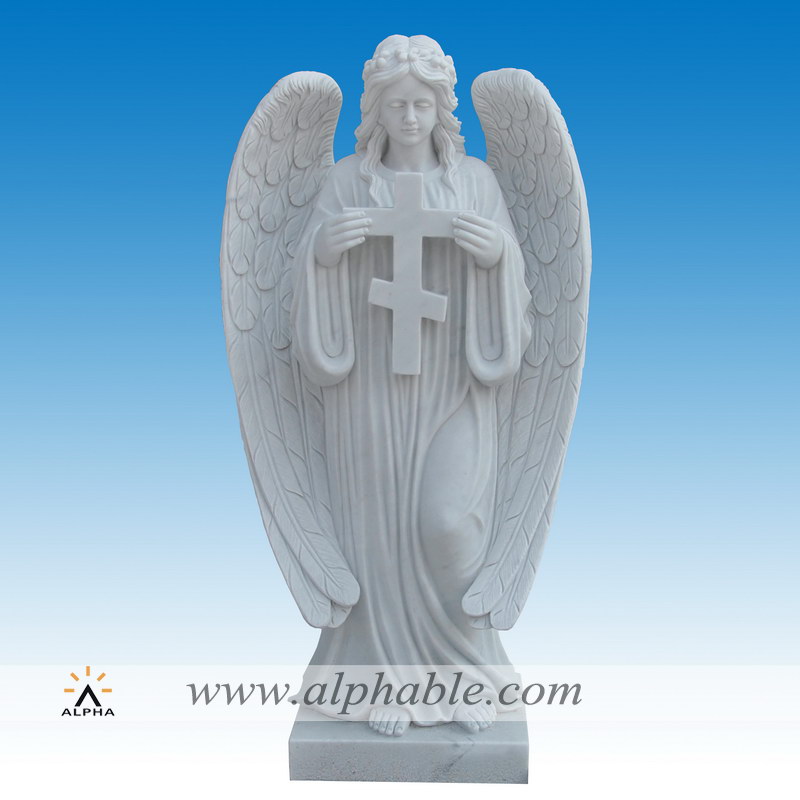 Marble cemetery angel statue