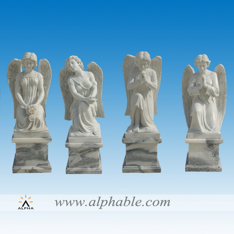 Marble praying angel statue