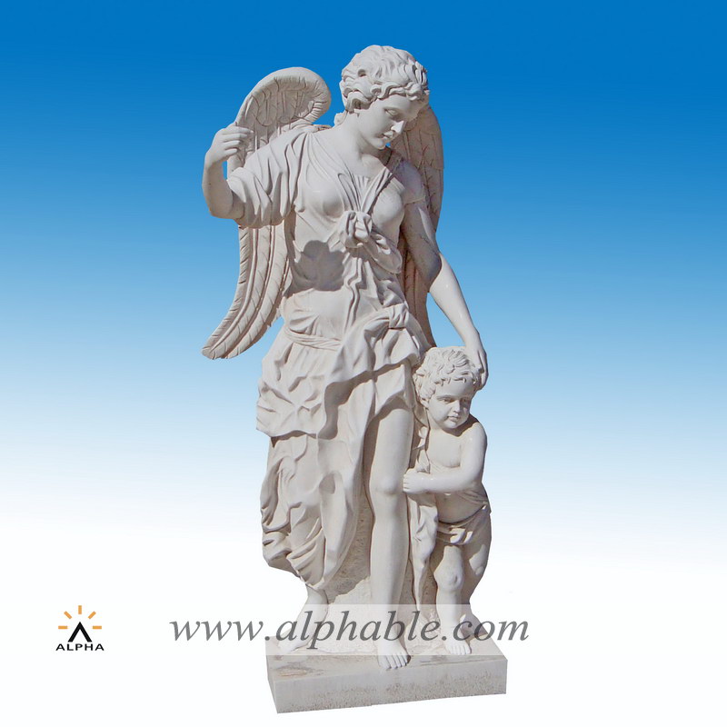 Marble outdoor angel statues