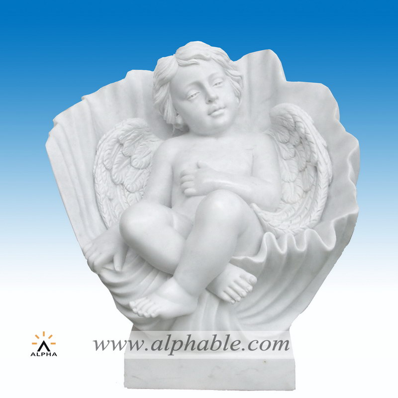 Marble cherub statue