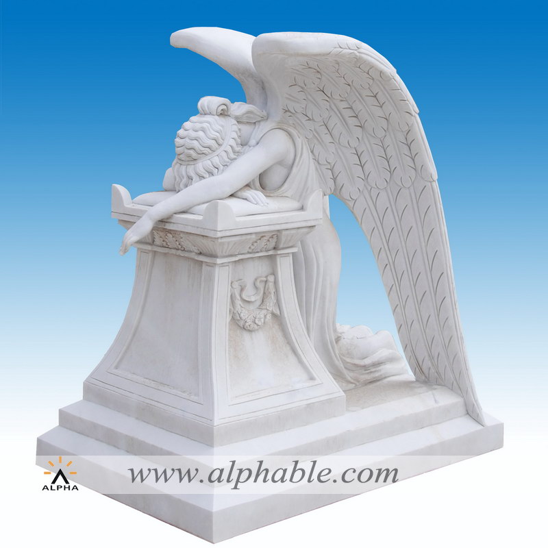 Marble crying angel statue