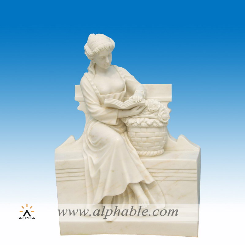 Marble reading statuary