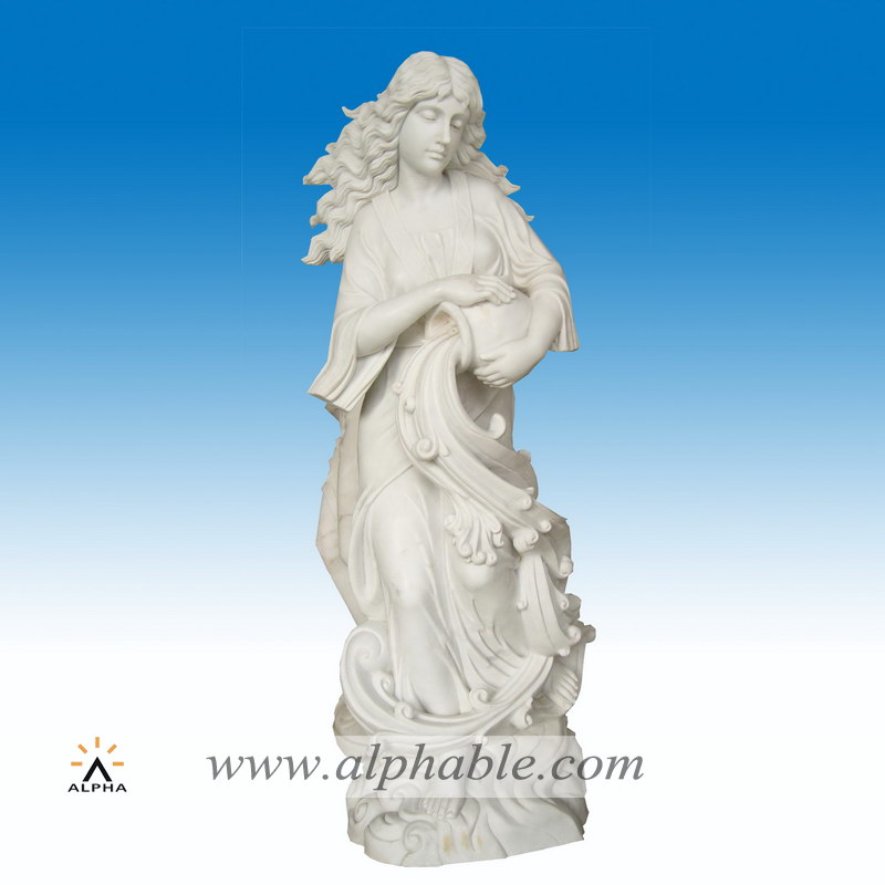 Marble goddess statue of water