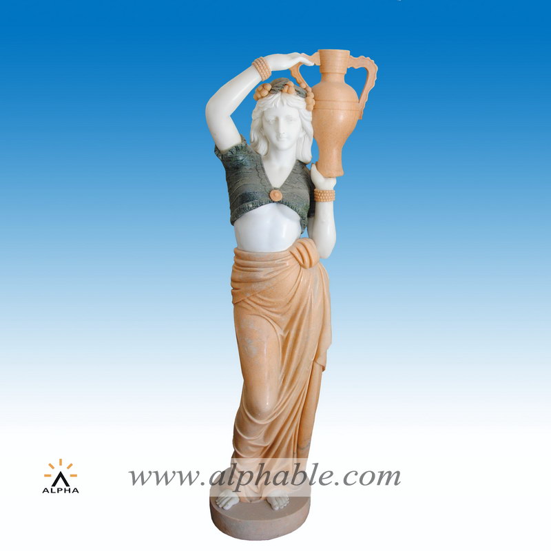 Marble statue with pot sculpture