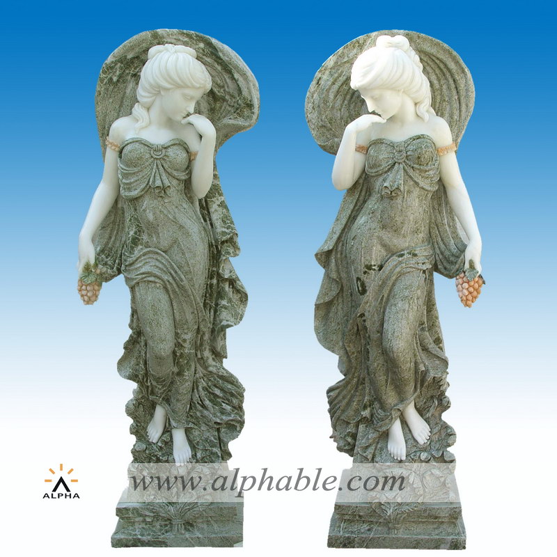 Garden marble welcome statues