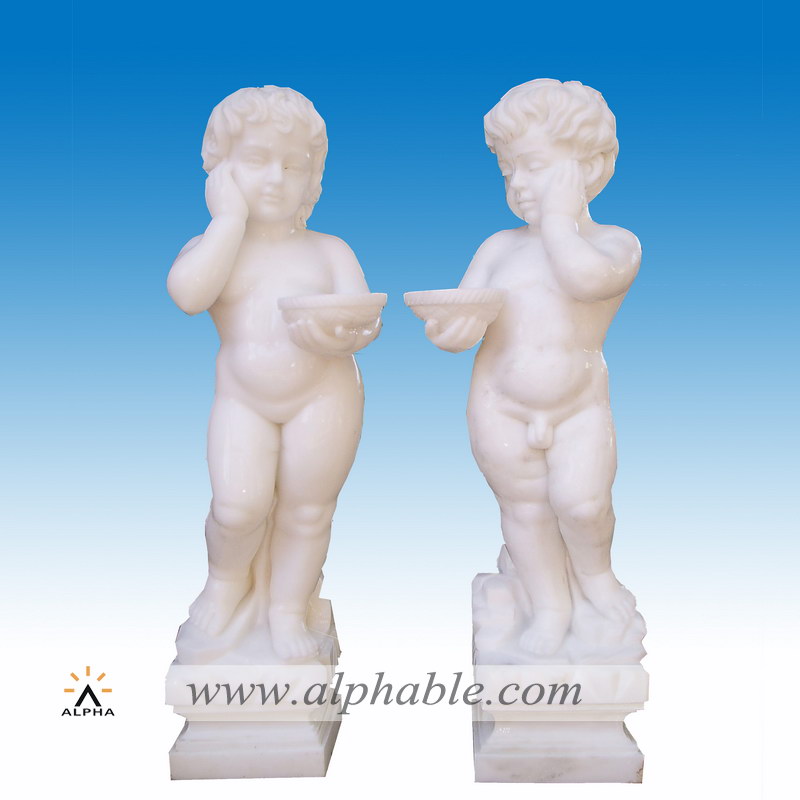 Marble welcome statue of children statue