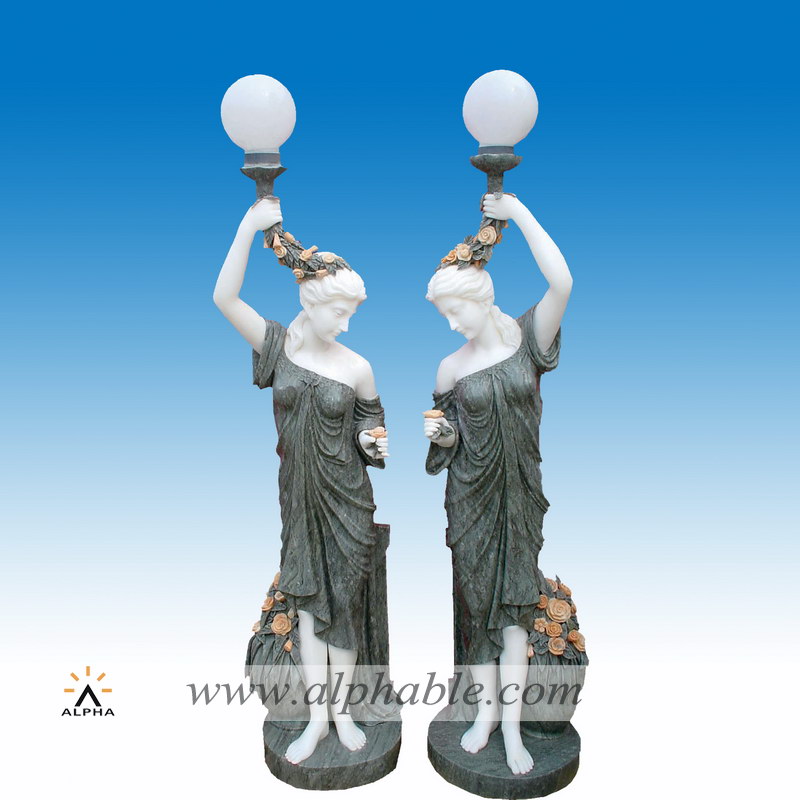 Large garden statue lamp