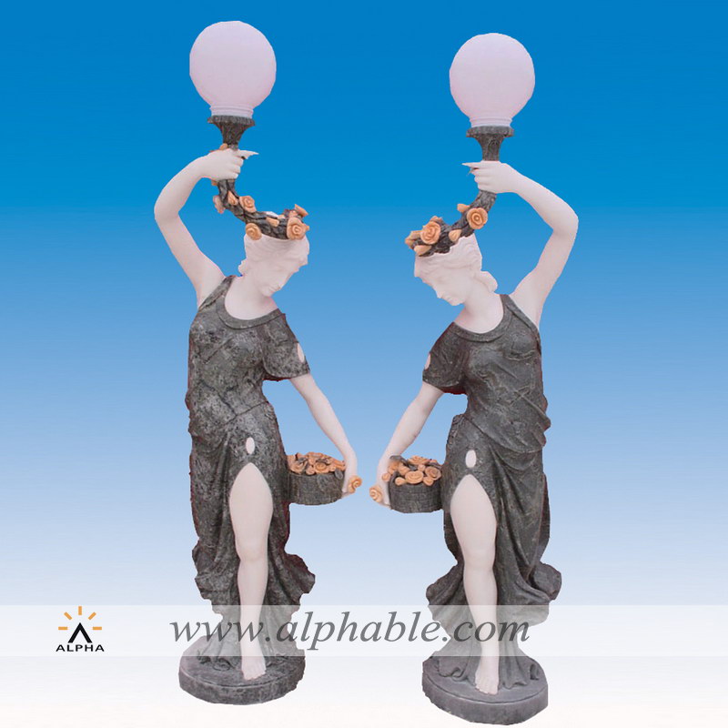 Garden statue lamp sculpture