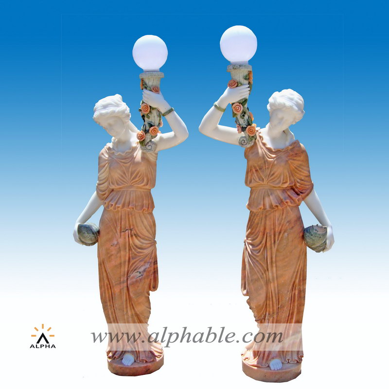 Marble carving statue lamp