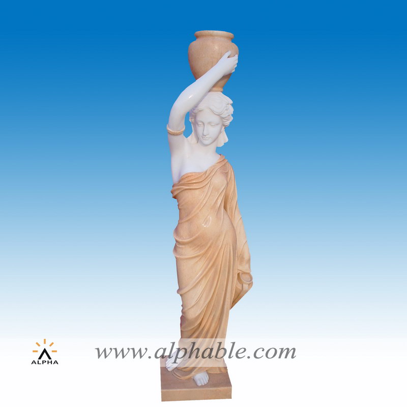 Girl with jar marble statue, Girl with jar marble statue SS-087