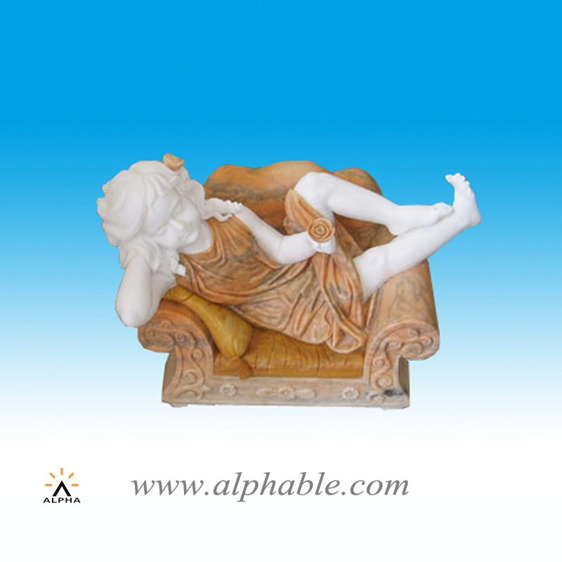 Marble sleeping on sofa girl statue, Marble sleeping on sofa girl statue SS-071